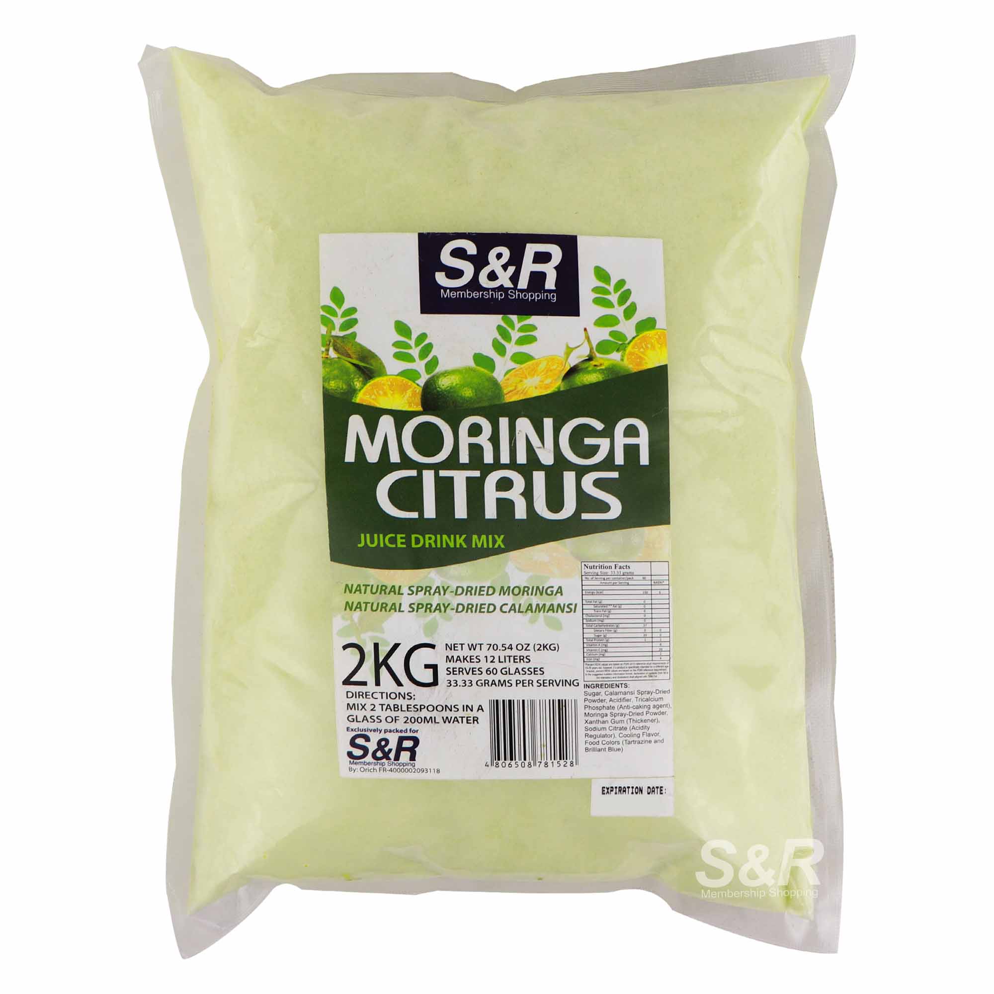 S&R Moringa Citrus Juice Drink Mix 2kg